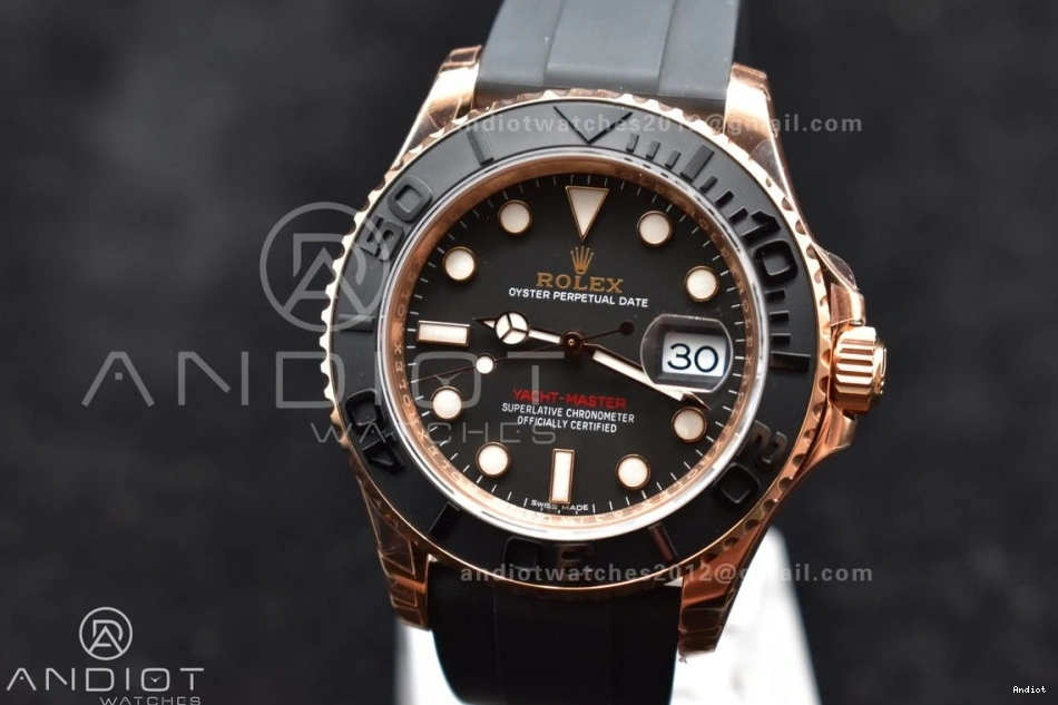 Best Bezel Strap Edition Yacht-Master 116655 VS3135 Rubber VSF on Ceramic 1:1 Oysterflex Black 0302